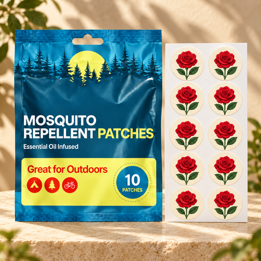 Velnoriah Red Rose Design Mosquito Repellent Patches | 10-Pack