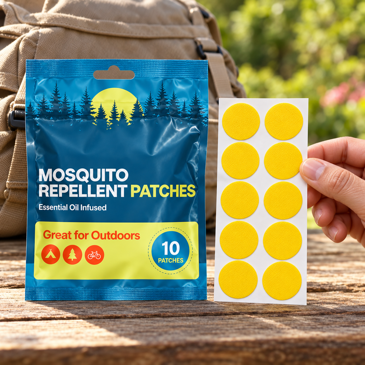 Velnoriah Bright Yellow Mosquito Repellent Patches | Solid Color 10-Pack