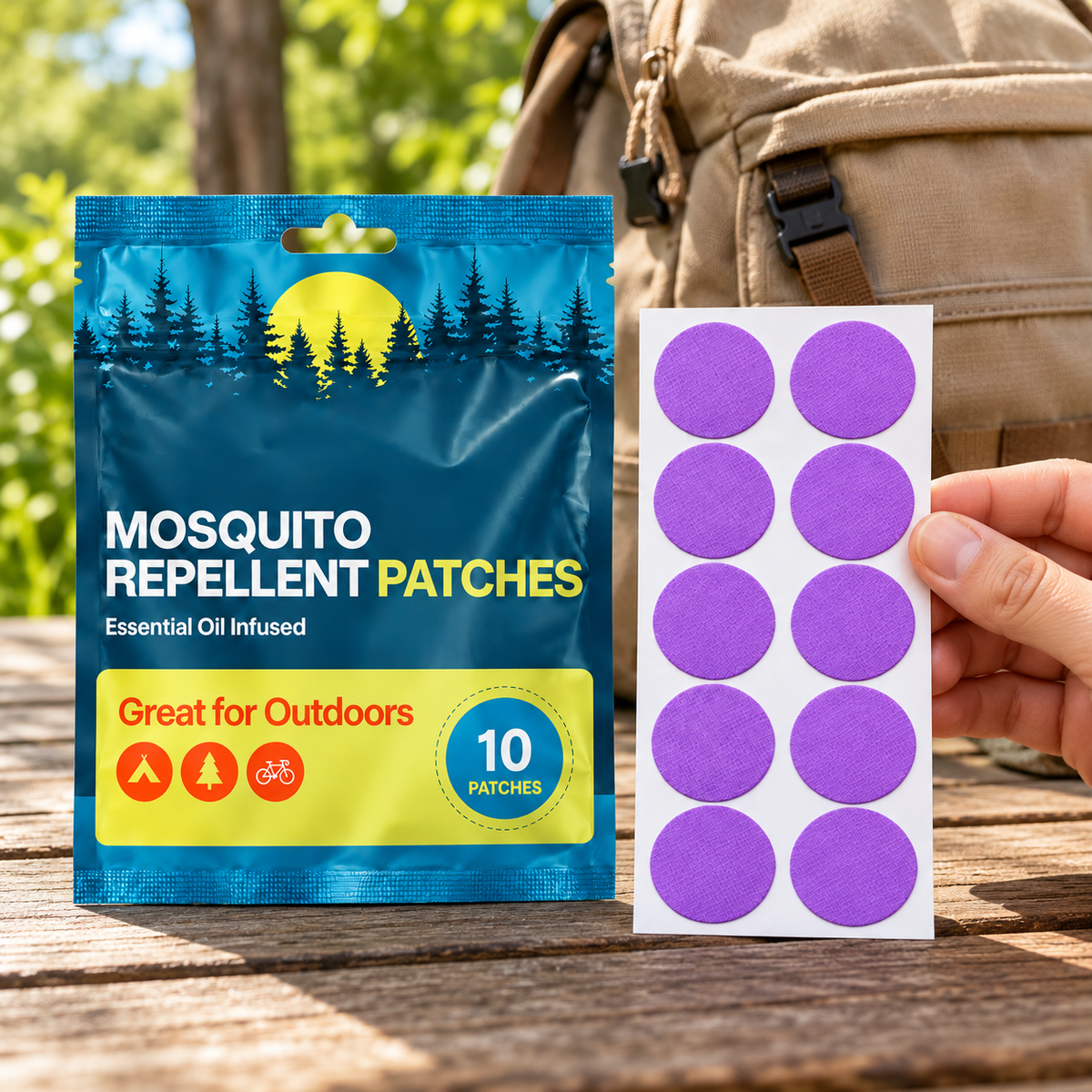 Velnoriah Purple Round Mosquito Repellent Patches | Solid Color 10-Pack