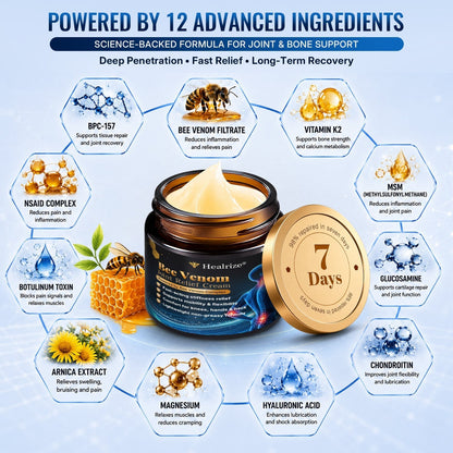 [white] Healrize® Bee Venom Joint Relief Cream 🦵Powerful Bee Venom Cream for Joint & Muscle Pain Relief – Feel Comfort in Minutes