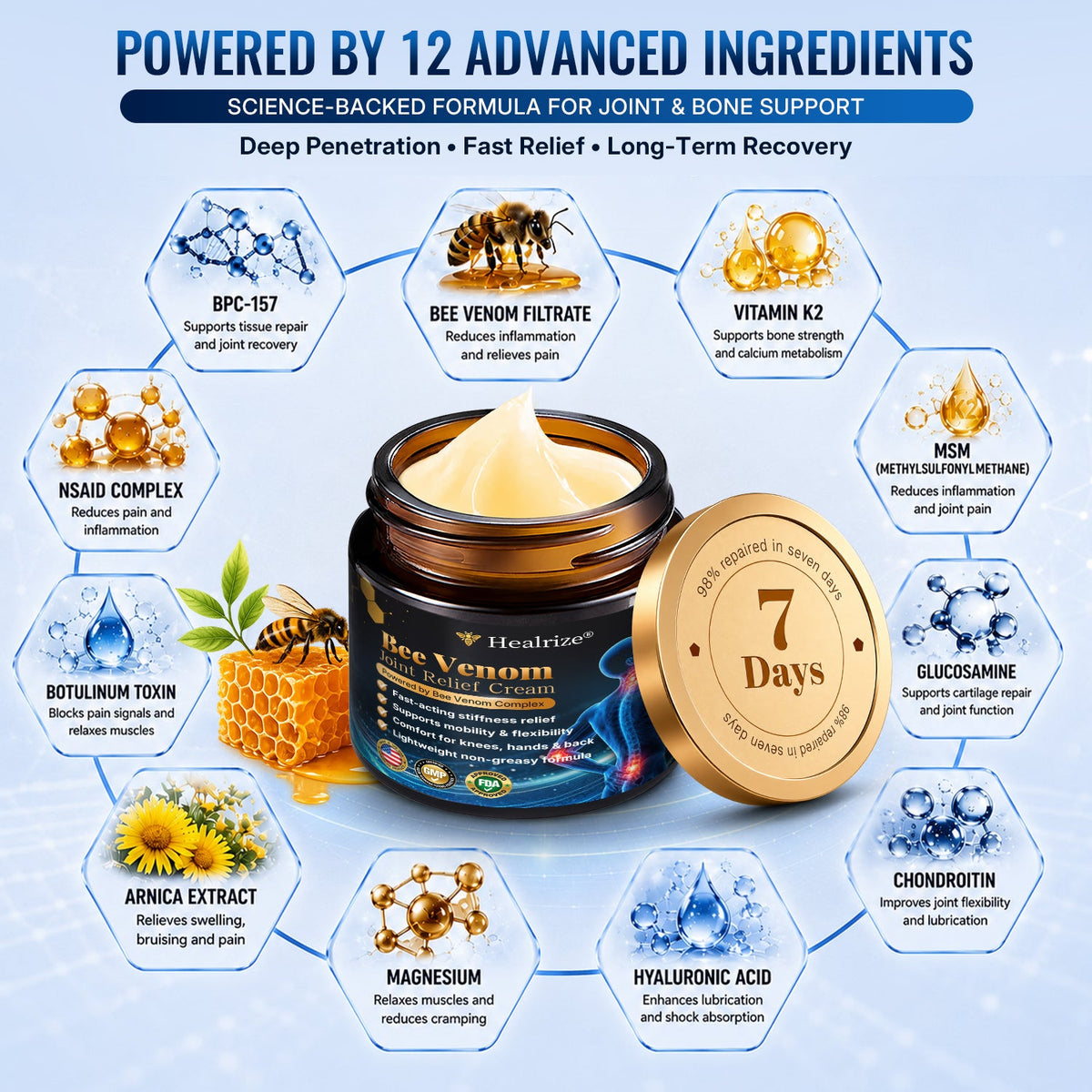 🎁Healrize® Bee Venom Joint Relief Cream 💞Targets stiff, sore joints in knees, hands, shoulders, back & more — so you can move easier every day