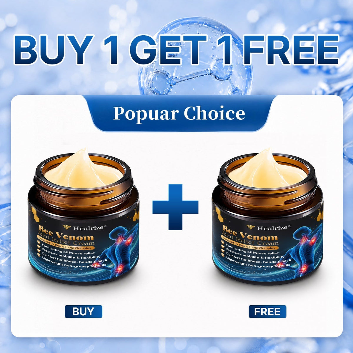[white] Healrize® Bee Venom Joint Relief Cream 🦵Powerful Bee Venom Cream for Joint & Muscle Pain Relief – Feel Comfort in Minutes