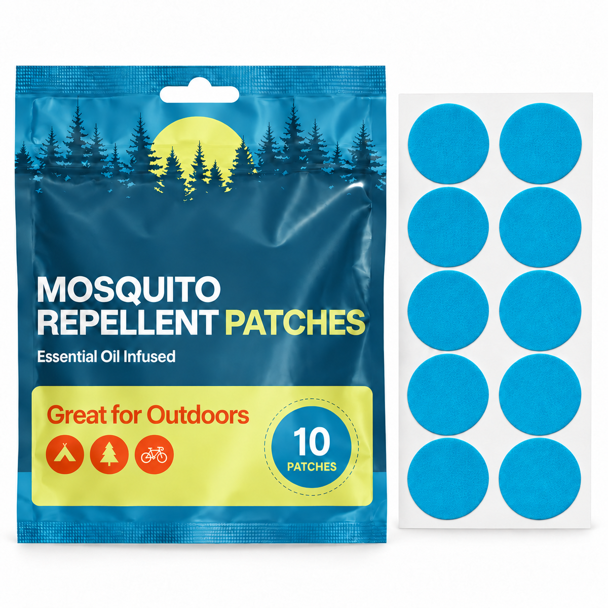 Velnoriah Blue Round Mosquito Repellent Patches | 10-Pack