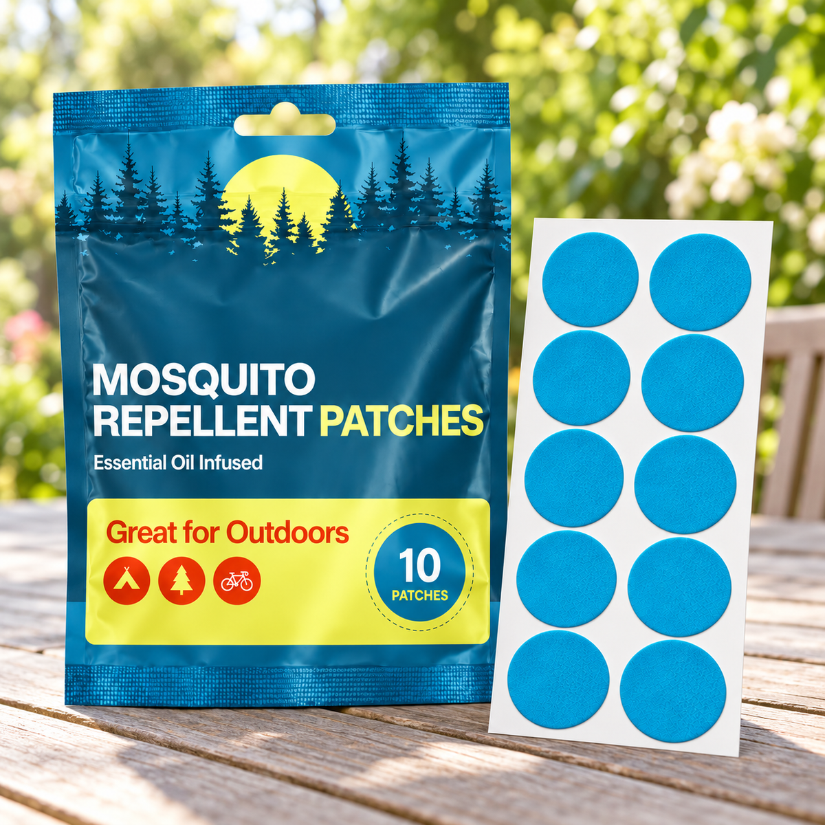 Velnoriah Blue Round Mosquito Repellent Patches | 10-Pack