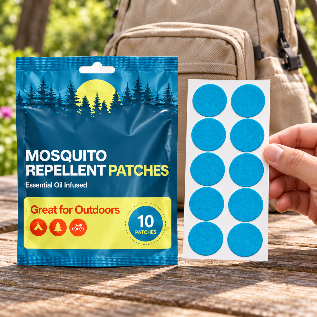 Velnoriah Blue Round Mosquito Repellent Patches | 10-Pack