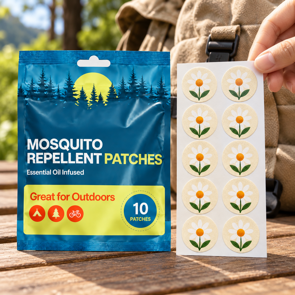 Velnoriah Daisy Design Mosquito Repellent Patches | 10-Pack