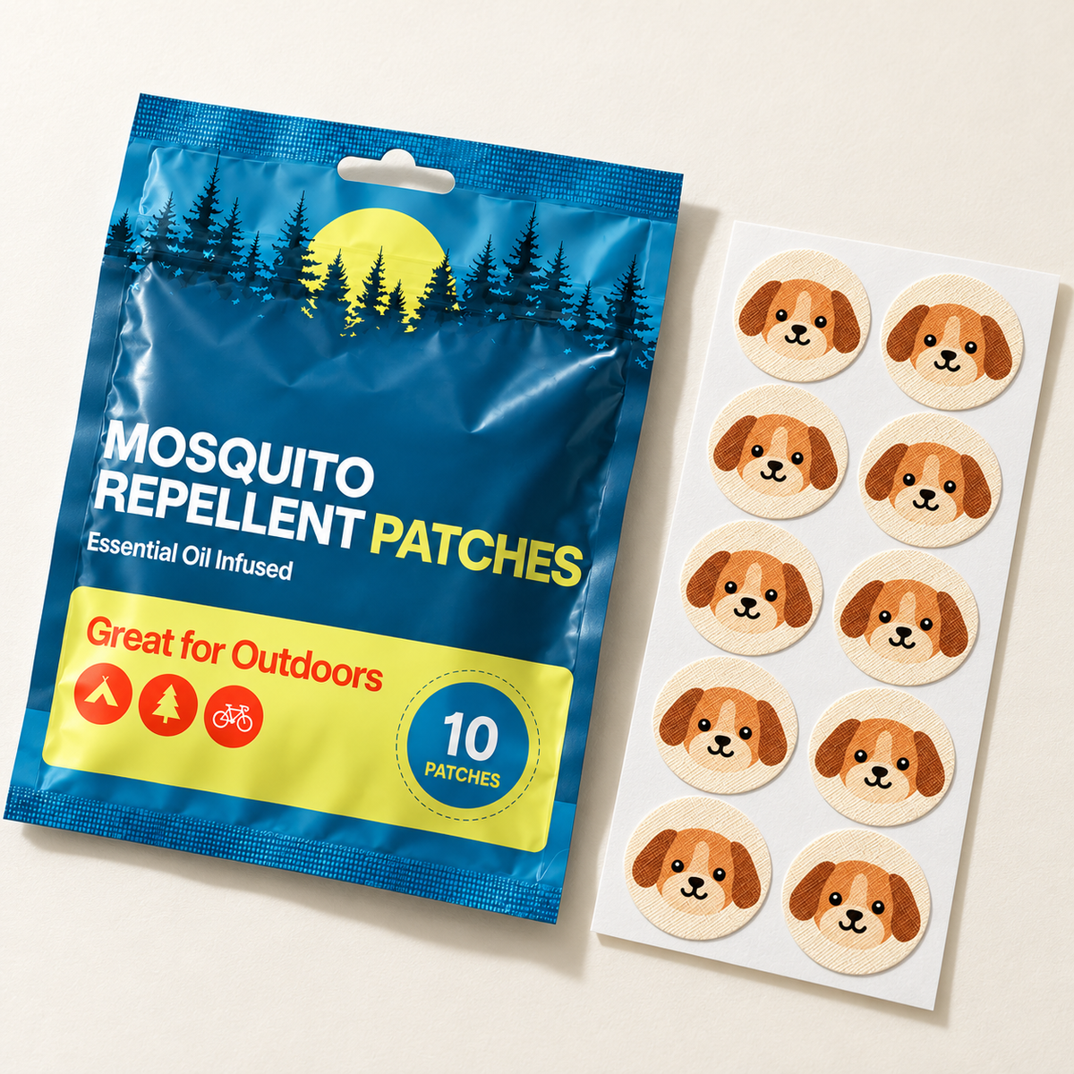 Velnoriah Puppy Design Mosquito Repellent Patches | 10-Pack