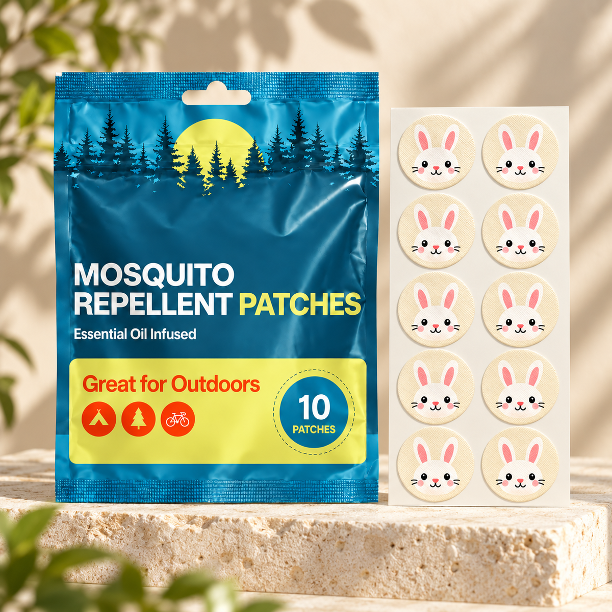 Velnoriah Bunny Design Mosquito Repellent Patches | 10-Pack