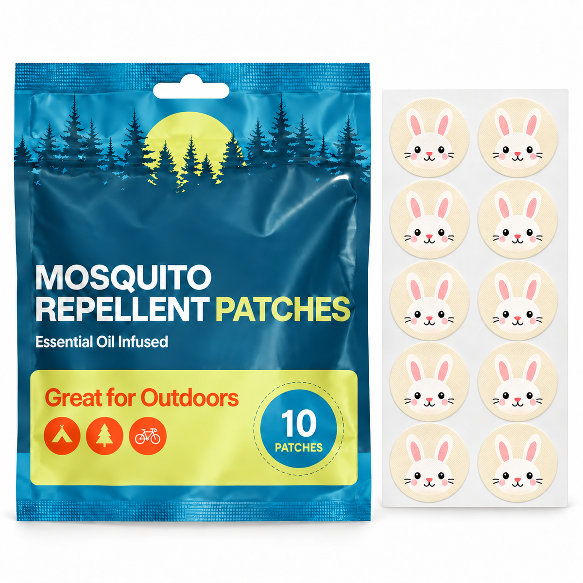 Velnoriah Bunny Design Mosquito Repellent Patches | 10-Pack