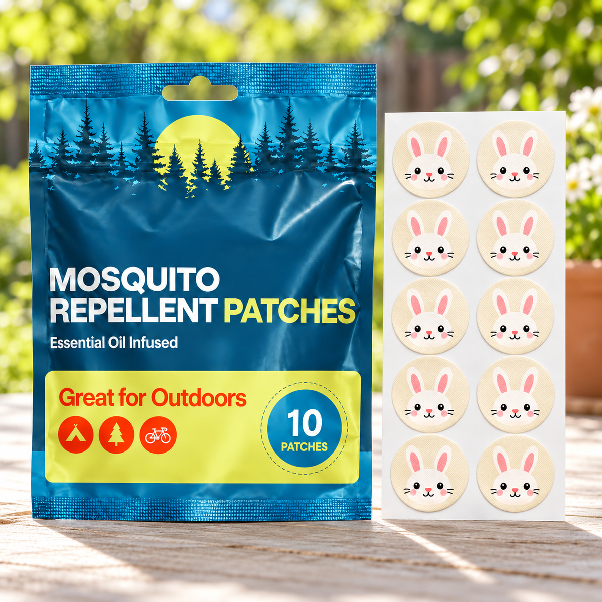 Velnoriah Bunny Design Mosquito Repellent Patches | 10-Pack
