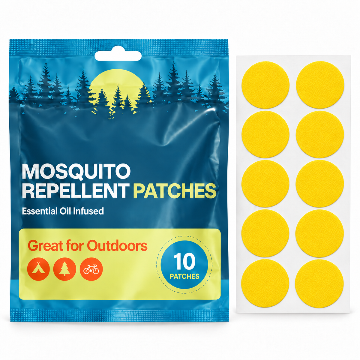 Velnoriah Bright Yellow Mosquito Repellent Patches | Solid Color 10-Pack