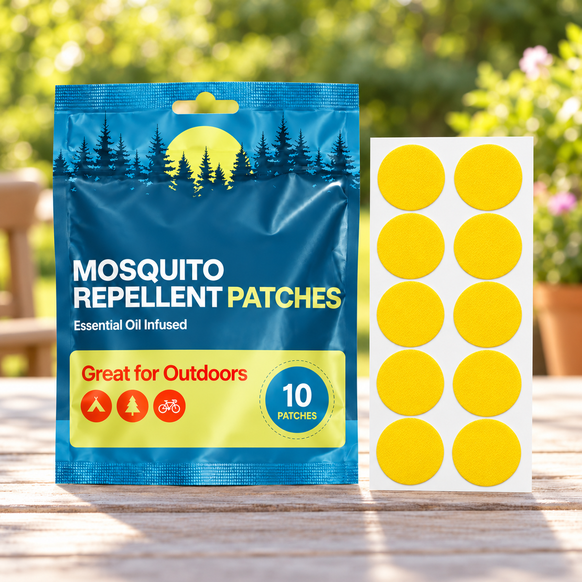 Velnoriah Bright Yellow Mosquito Repellent Patches | Solid Color 10-Pack