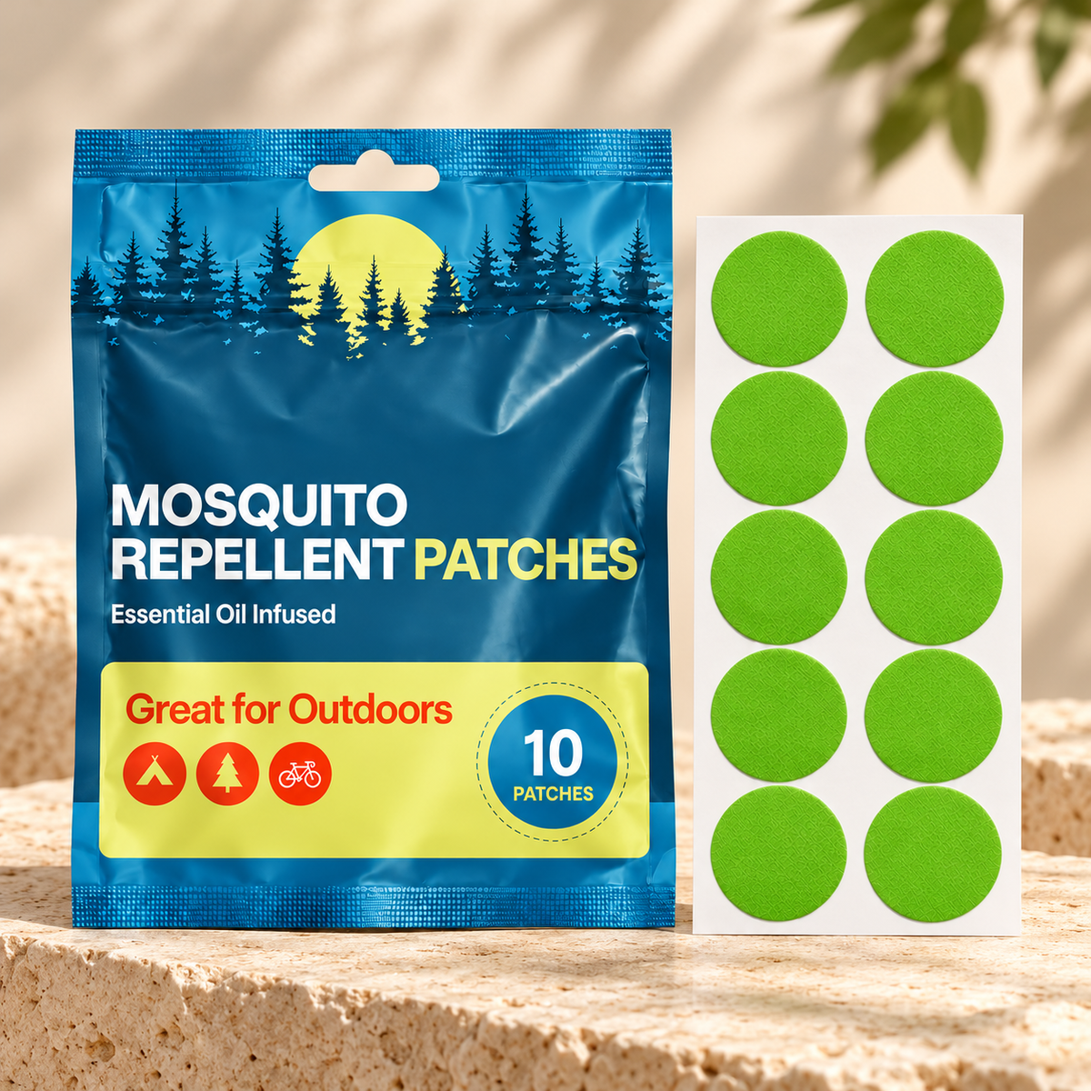 Velnoriah Lime Green Round Mosquito Repellent Patches | 10-Pack