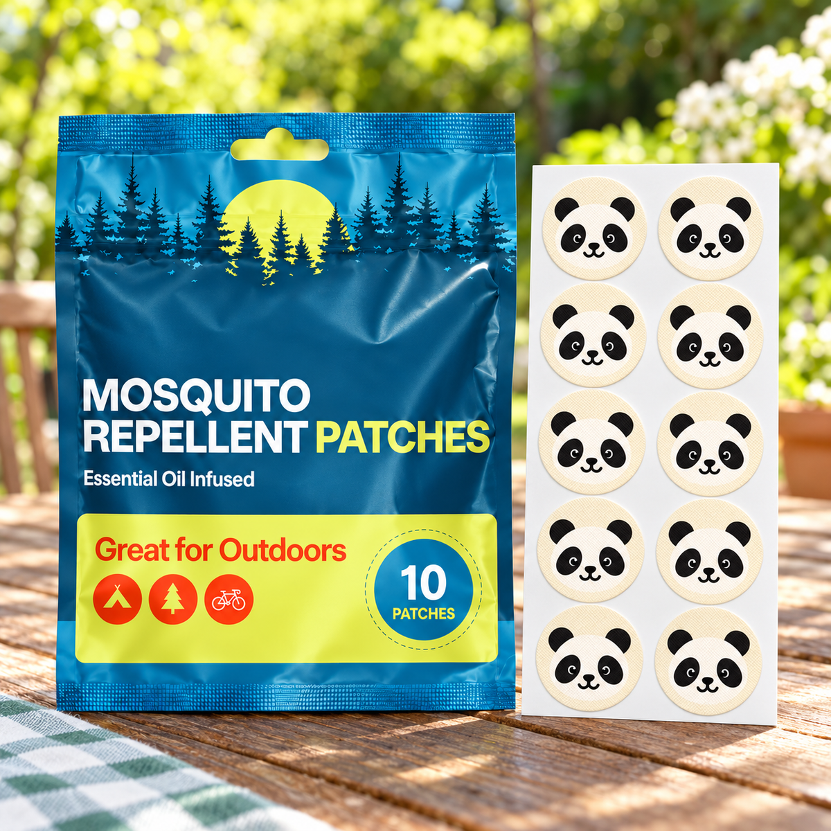 Velnoriah Panda Design Mosquito Repellent Patches | 10-Pack