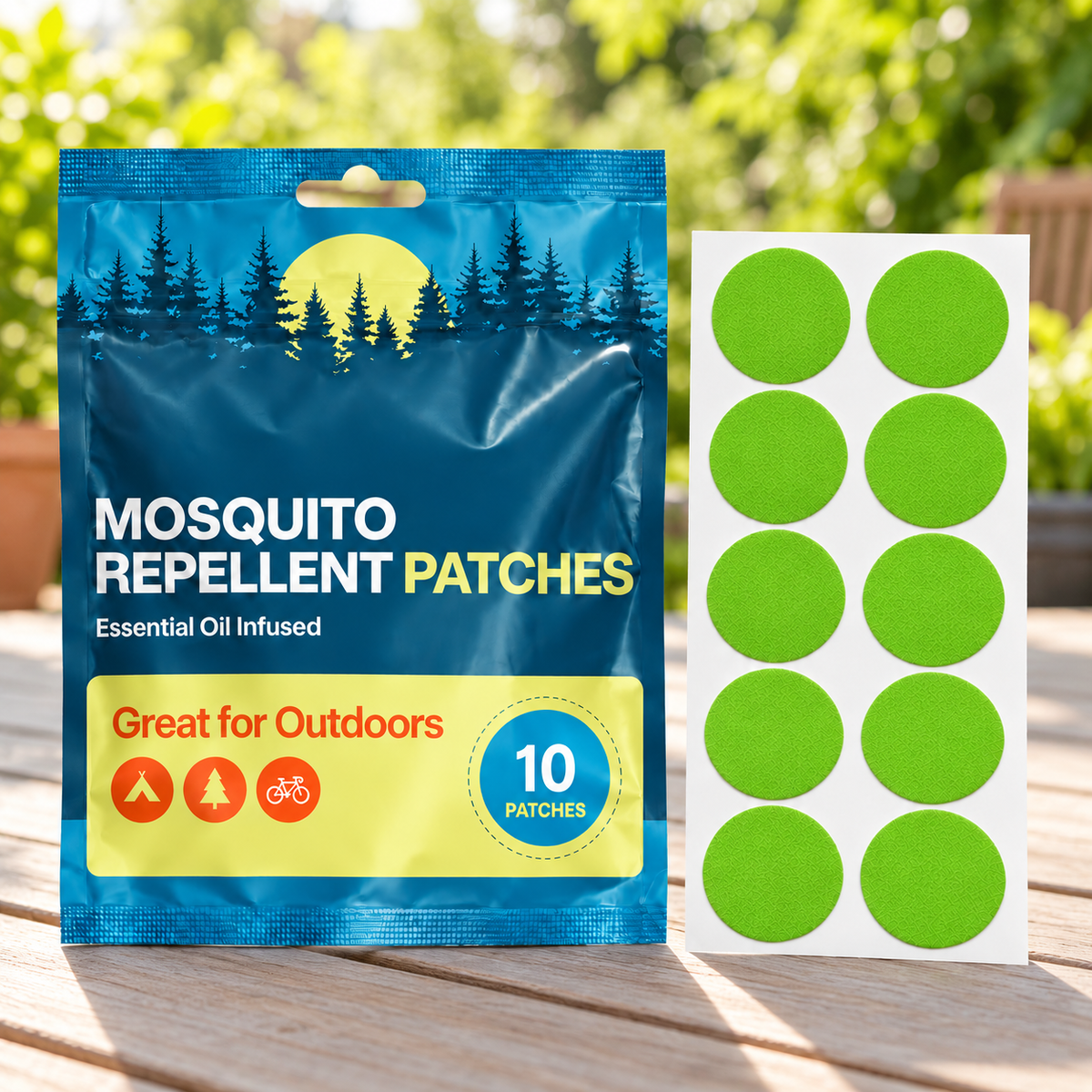 Velnoriah Lime Green Round Mosquito Repellent Patches | 10-Pack