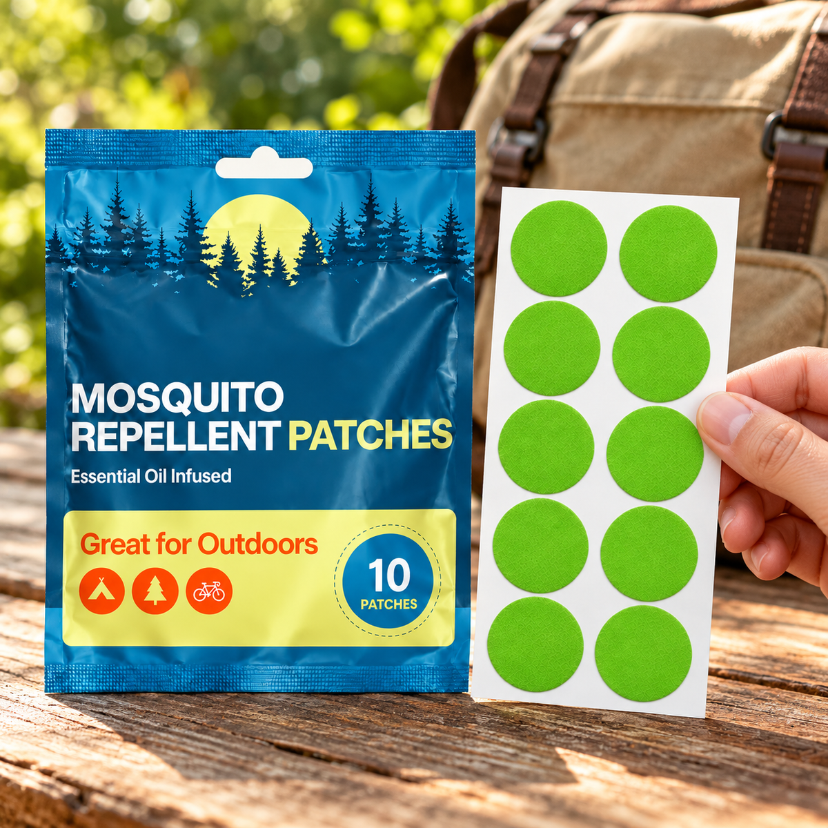 Velnoriah Lime Green Round Mosquito Repellent Patches | 10-Pack