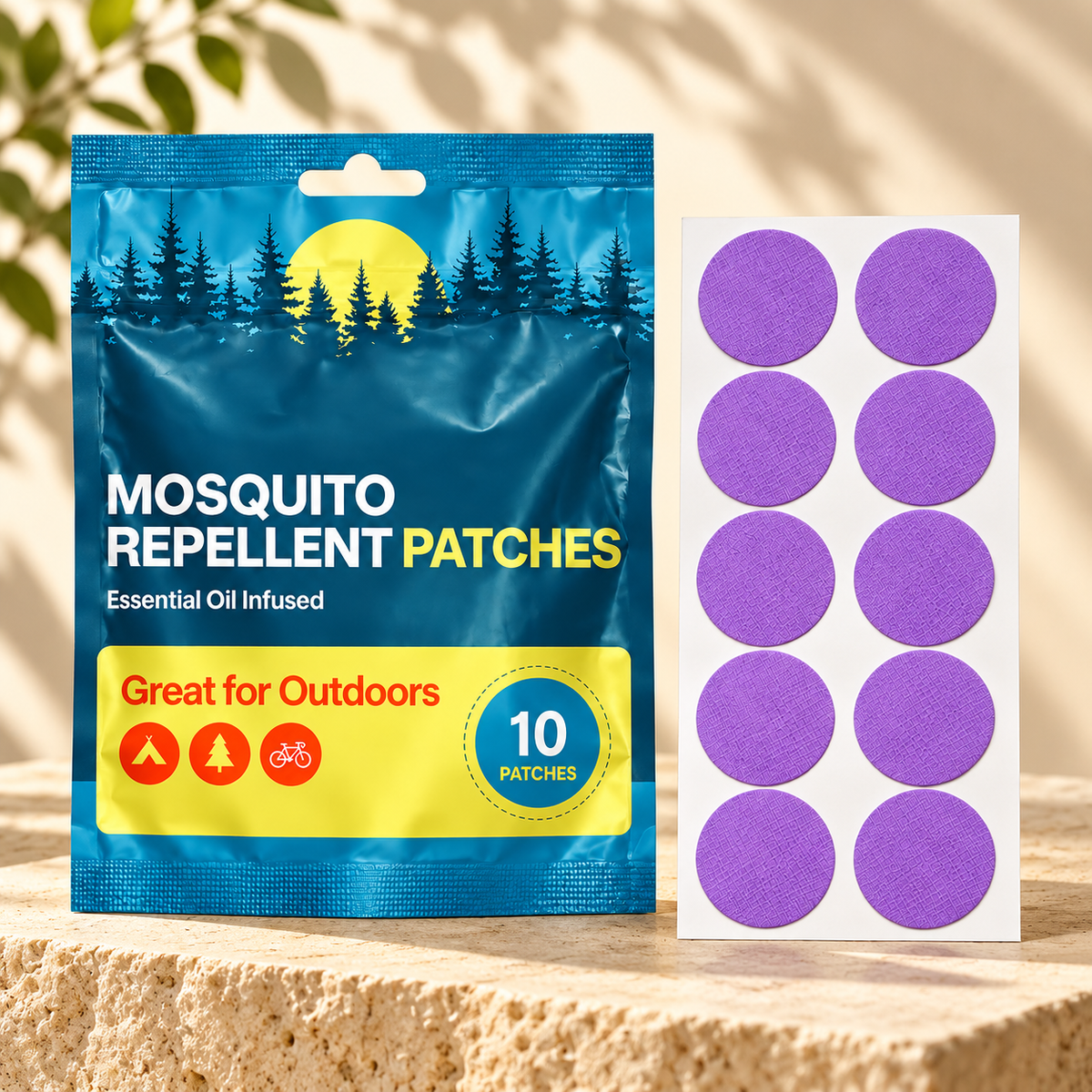 Velnoriah Purple Round Mosquito Repellent Patches | Solid Color 10-Pack