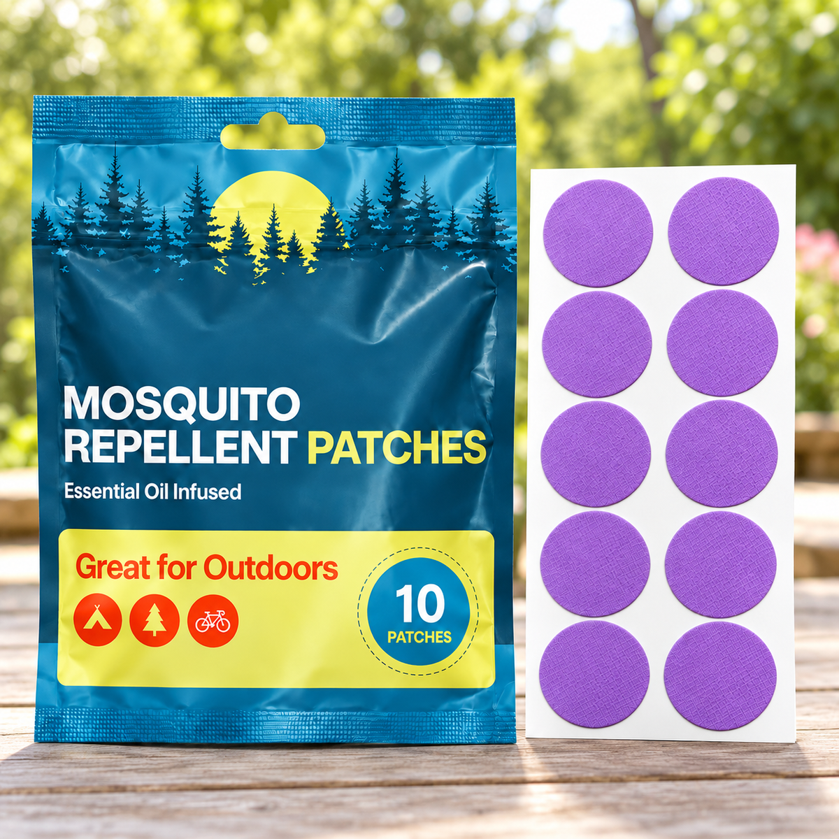 Velnoriah Purple Round Mosquito Repellent Patches | Solid Color 10-Pack