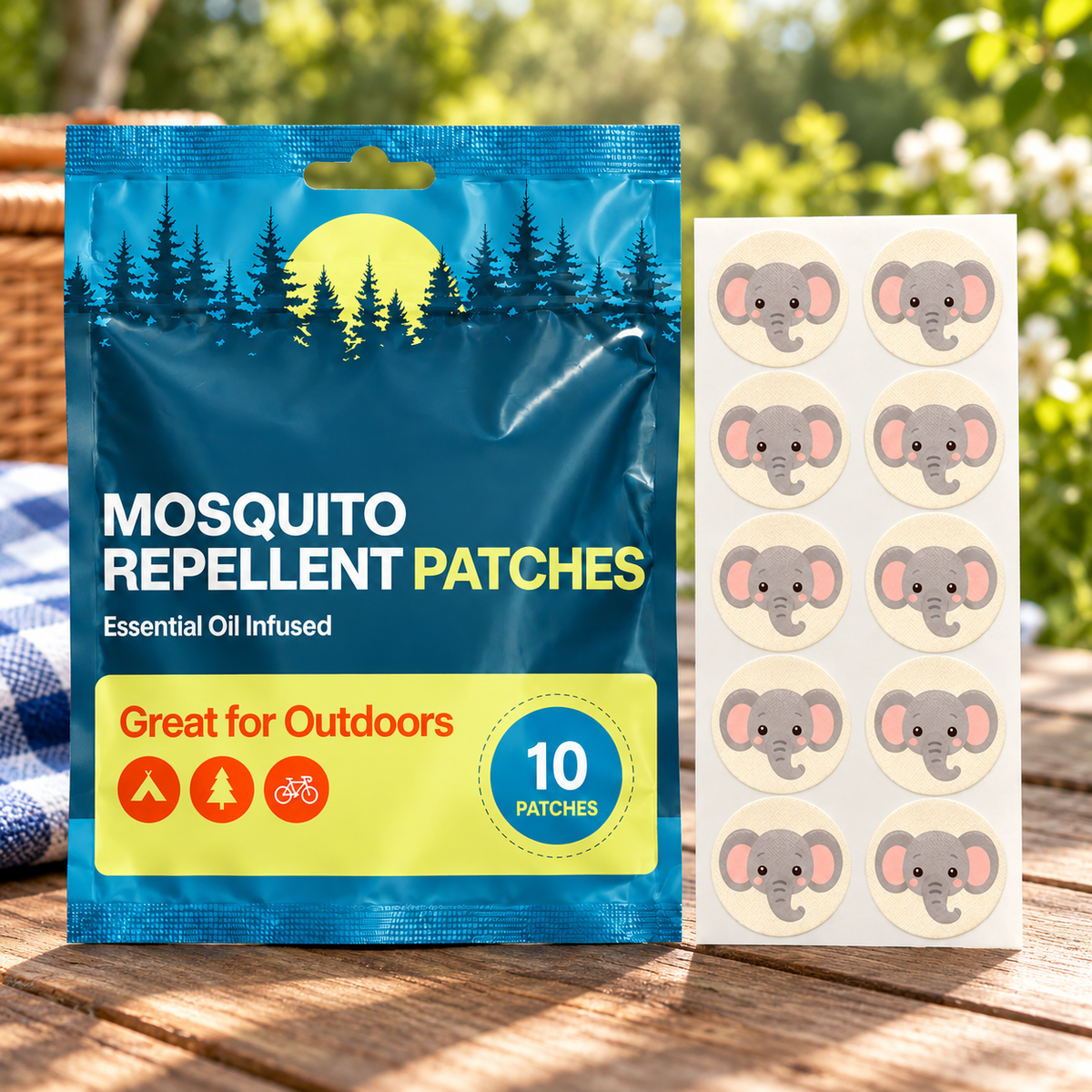 Velnoriah Elephant Design Mosquito Repellent Patches | 10-Pack