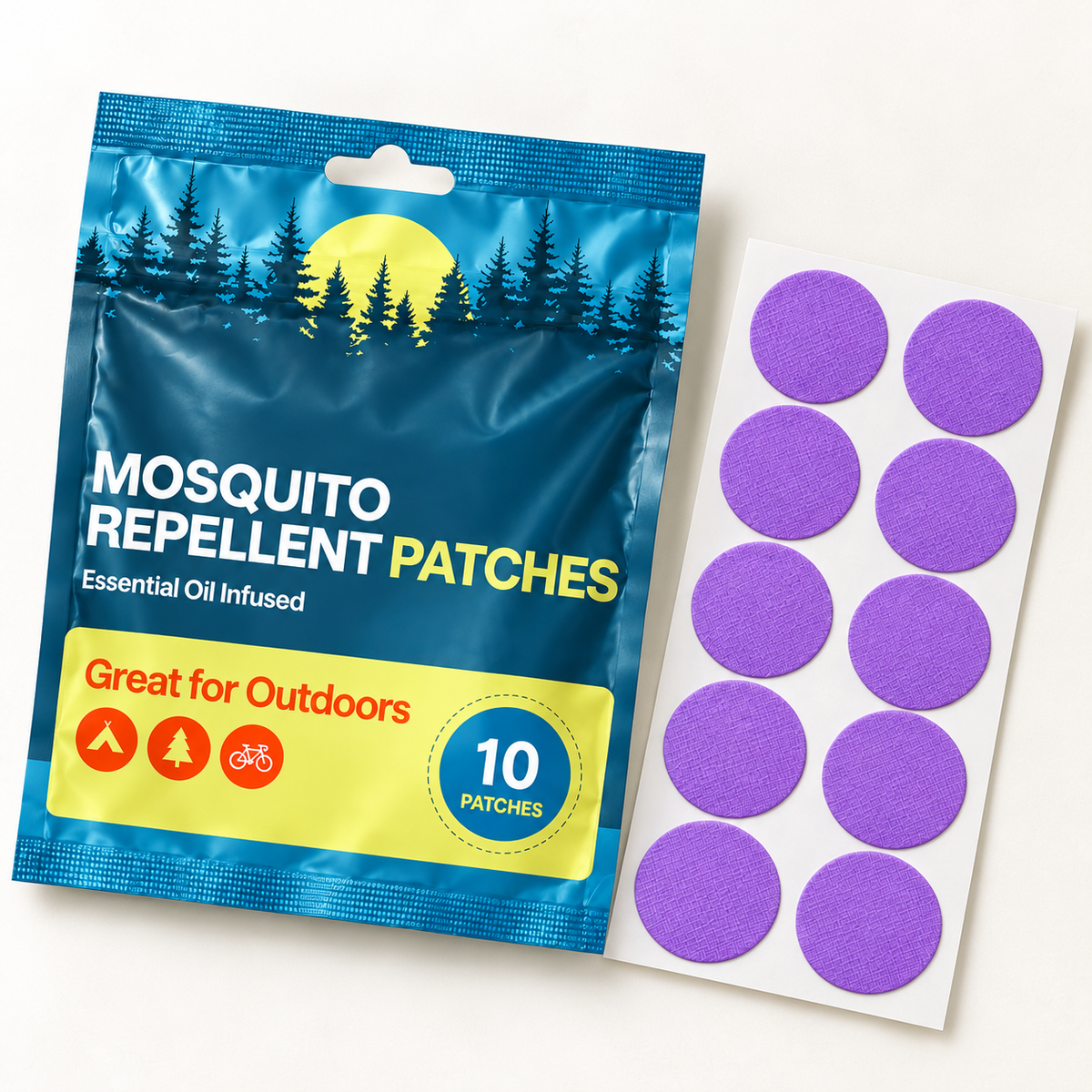 Velnoriah Purple Round Mosquito Repellent Patches | Solid Color 10-Pack